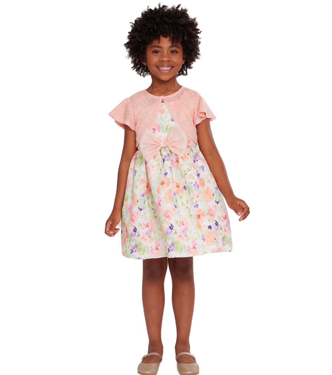 Little Girl's Pink and Blue Pastel Bunny Print Easter Dress – cuteheads