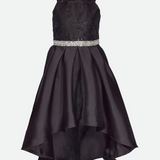 Tween girls party dress in black with sequins