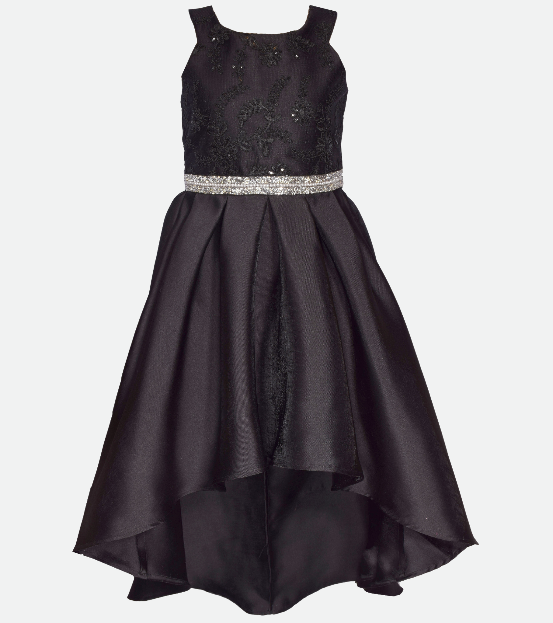 Tween girls party dress in black with sequins