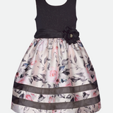 Matching sister dress Black and white floral party dress for little girl