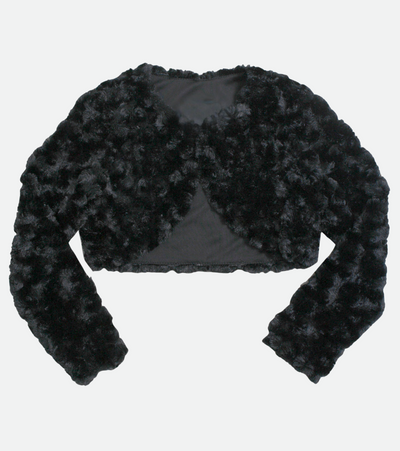 black Bonnie Jean faux fur jacket for girls