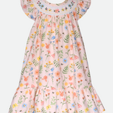 Baby Girl Easter Dress Smocked dress with embroidery and floral print