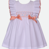 Easter Dresses for girls white smocked dress for baby girl with embroidered easter egg 