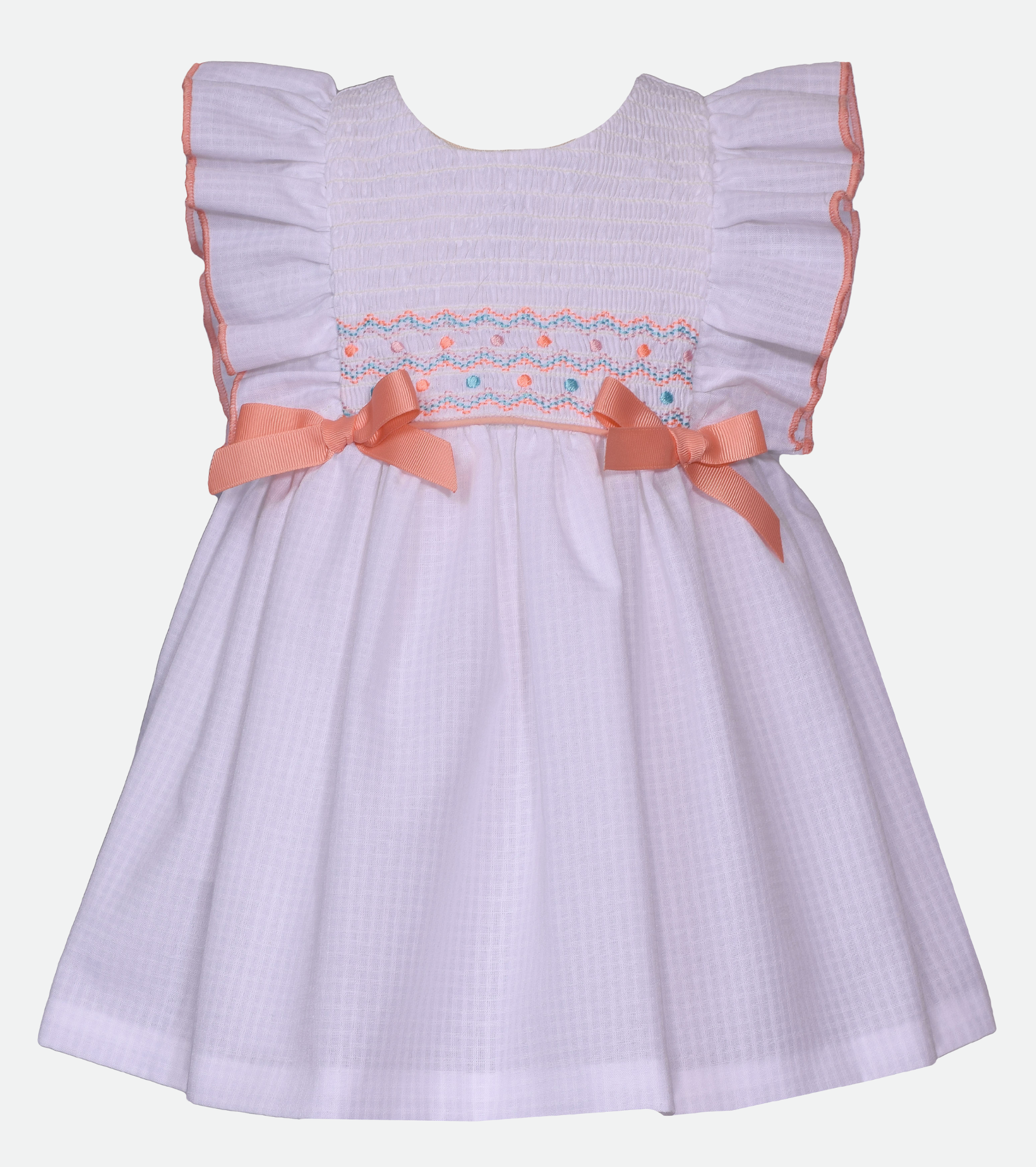 Easter Dresses for girls white smocked dress for baby girl with embroidered easter egg 