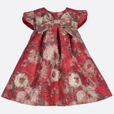 Party dress for baby girl Christmas dress Red floral trapeze 