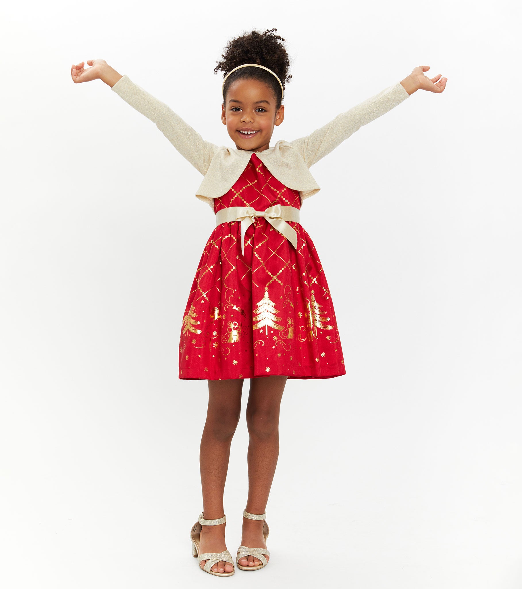 Delia Nutcracker Print Dress with Cardigan Bonnie Jean