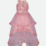 Tween Girls Gown with embroidery and tiered skirt