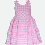 Pink Party Dress for Girls Pink Gingham Barbie Dress  Sundress