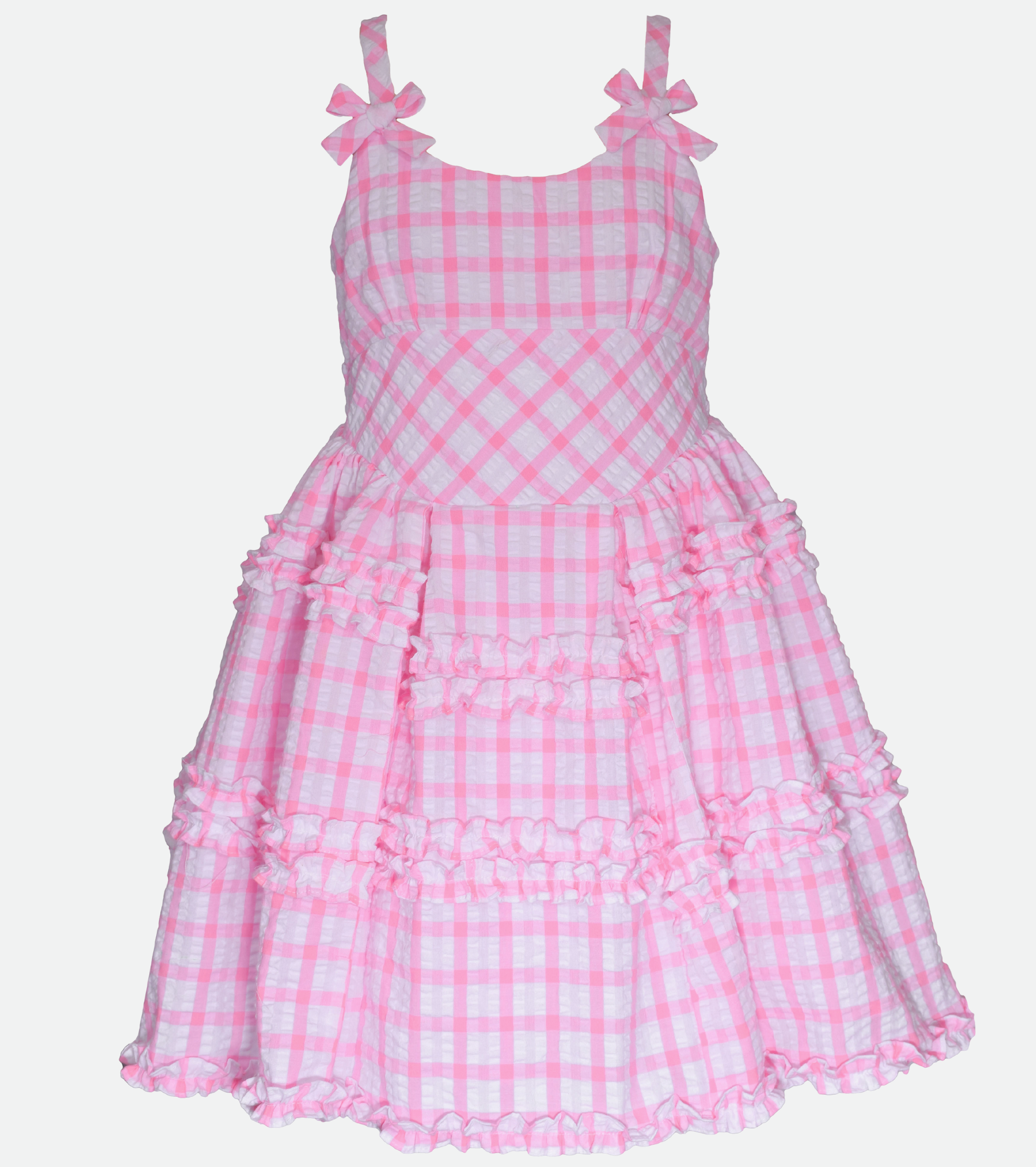 Pink Party Dress for Girls Pink Gingham Barbie Dress  Sundress