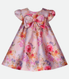 Pink floral trapeze party dress for baby girl