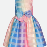 Matching sister outfit rainbow party dress for girls 