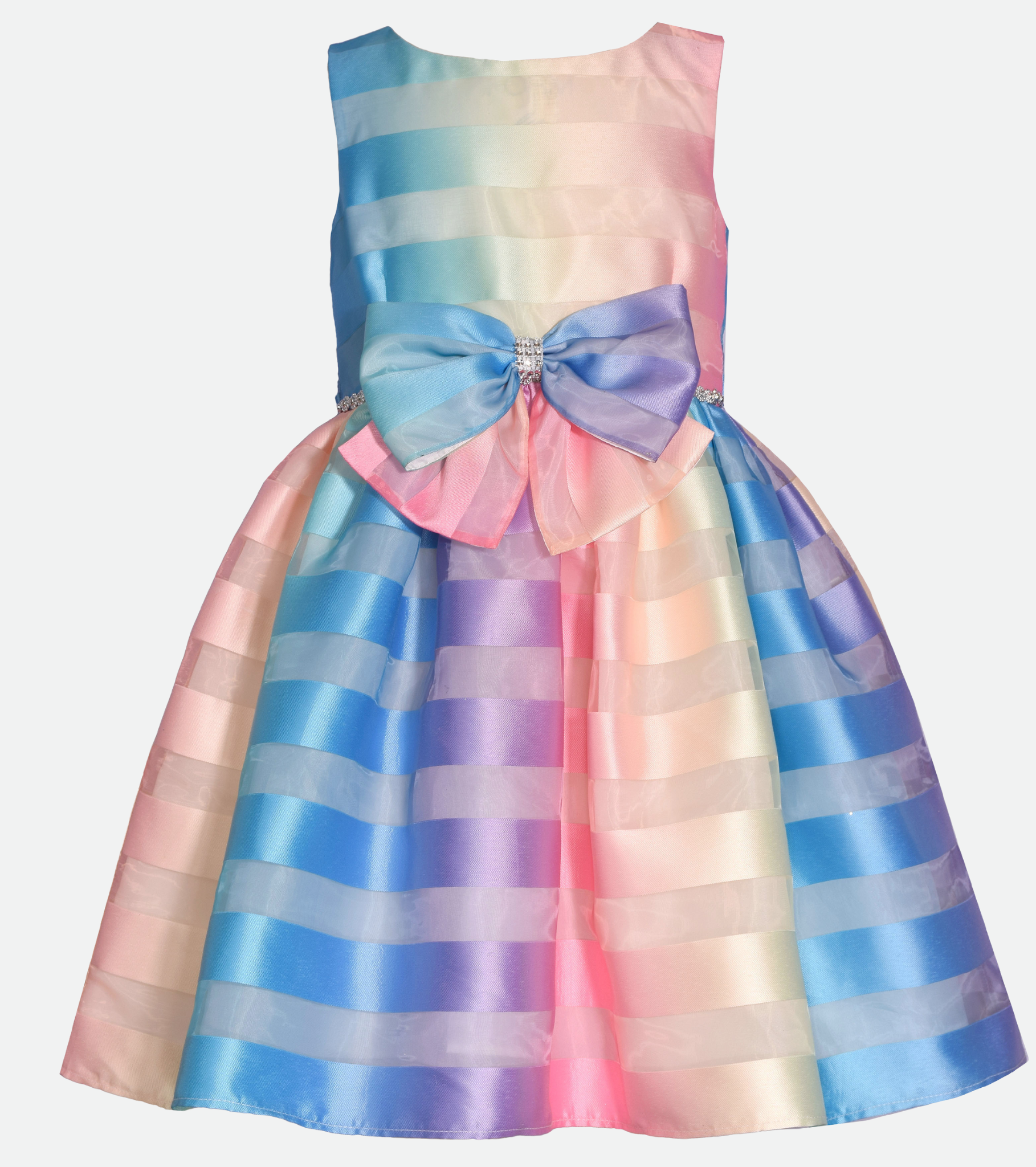 Matching sister outfit rainbow party dress for girls 