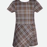 Tween girls plaid skort dress