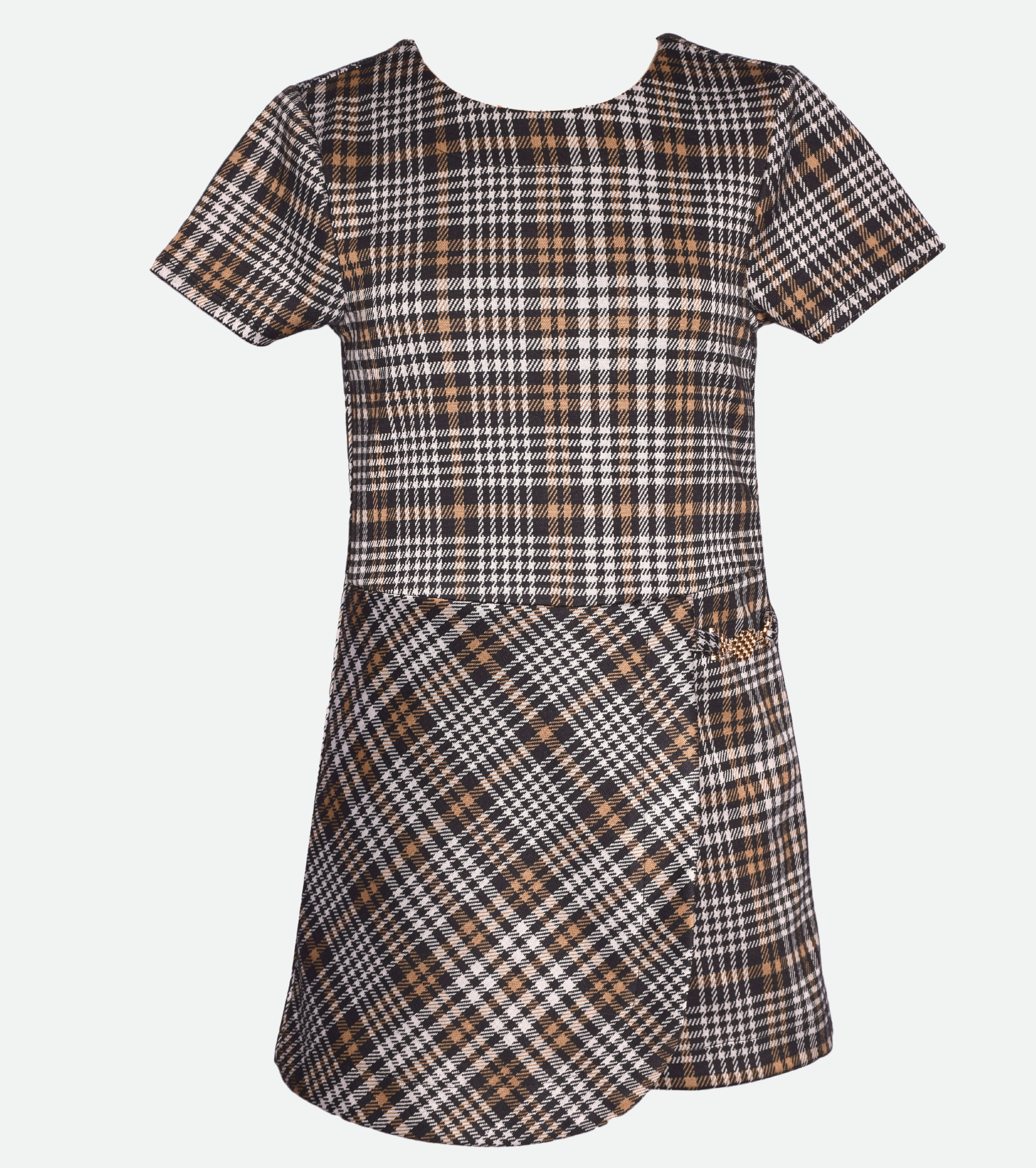 Tween girls plaid skort dress