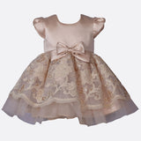 Gold lace party dress for baby girl