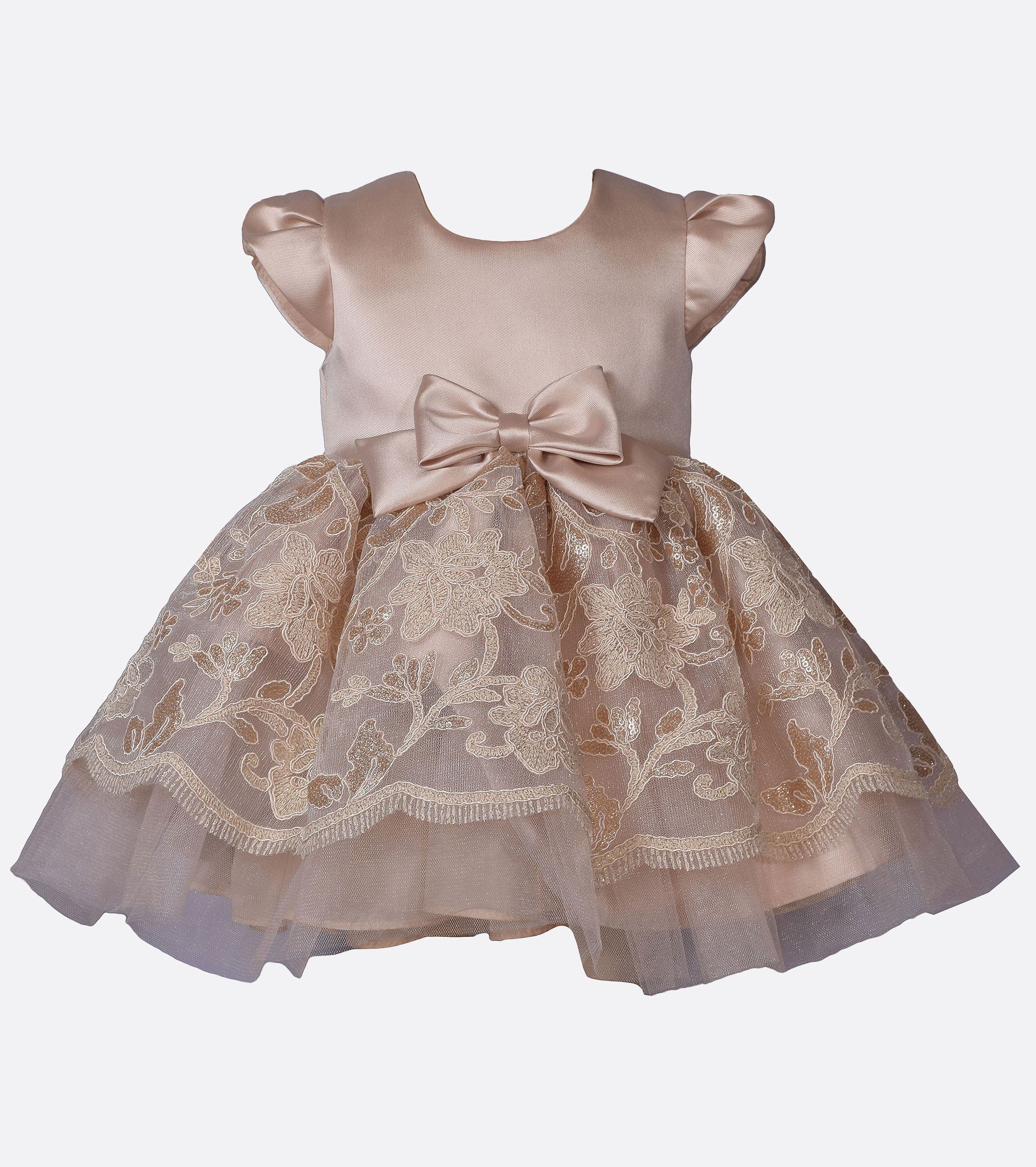 Gold lace party dress for baby girl