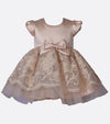 Gold lace party dress for baby girl