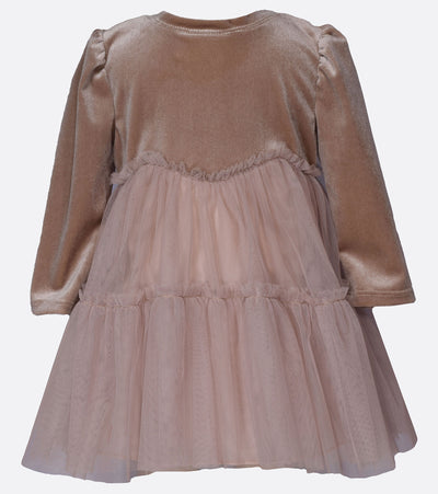 Baby Girls Velvet to Mesh Dress