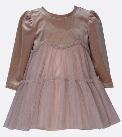 Baby Girls Velvet to Mesh Dress