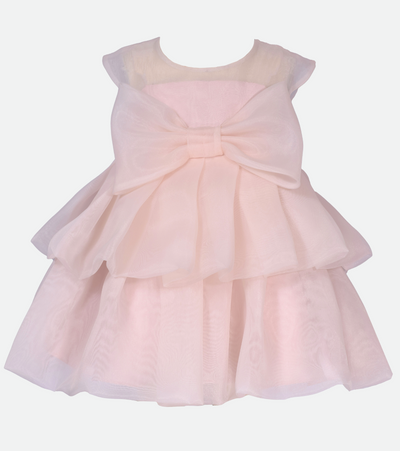 Pink organza party dress for baby girl