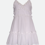 White dress for tween girls sundress with ruffles 