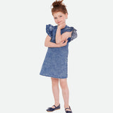 Cora Ruffle Sleeve Denim Dress