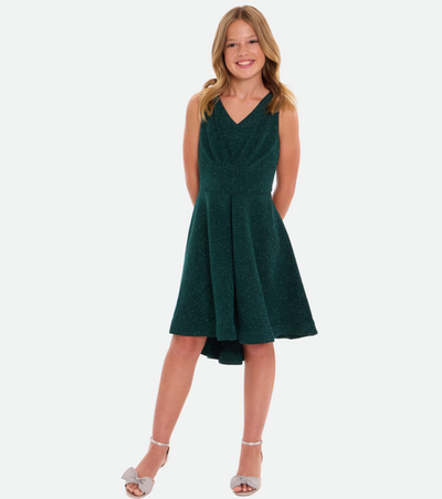 Plus size girls Green sparkle knit girls Christmas dresses