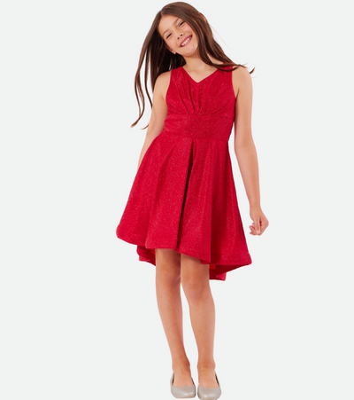 Tween girls Red sparkle knit girls Christmas dresses