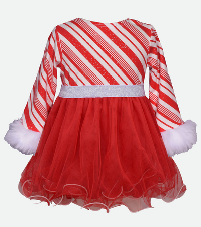 Little girls Christmas dress candy cane stripe tutu