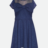 christmas dresses for girls in sparkly navy skater dress