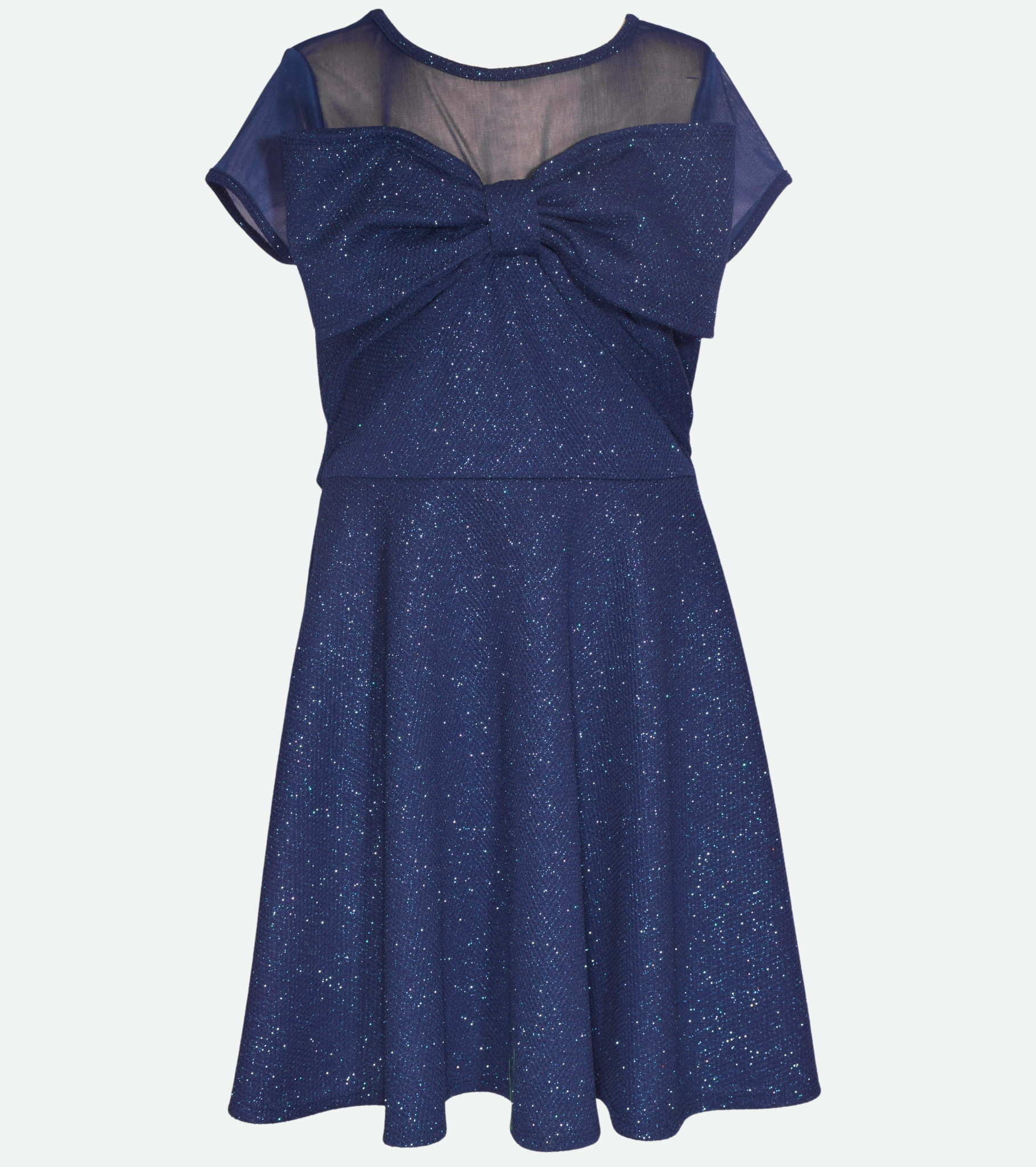 christmas dresses for girls in sparkly navy skater dress