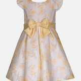 yellow floral party dress for girls