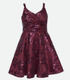 sleeveless burgundy sequin party dress for tween girls