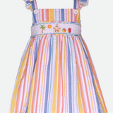 smocked sundress with beach embroidery cotton dress for baby girl